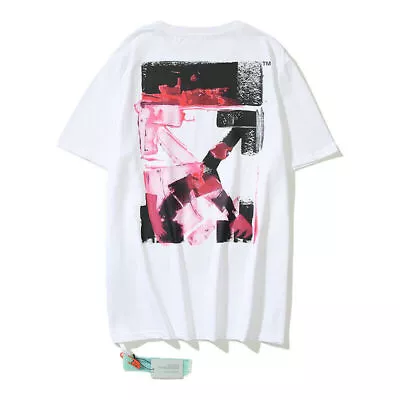 OFF WHITE Short-Sleeved Flame Ink Arrow Print Male Female Youth Loose T-shirt## • £22.50