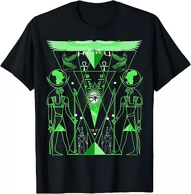 EGYPTIAN SACRED GEOMETRY T-SHIRT HORUS HERU  Size S-5XL • $22.99