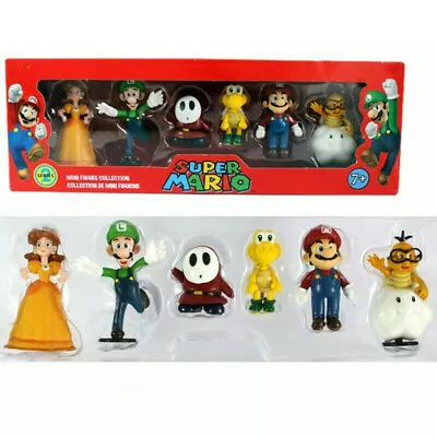 6PCS Super Mario Bros Action Figure Toys Dolls Luigi Yoshi Mushroom Kid Gift Toy • £8