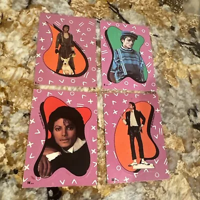 Vintage 1984 Michael Jackson Trading Card Lot Of 4 Stickers # 5 6  14 & 32 • $20