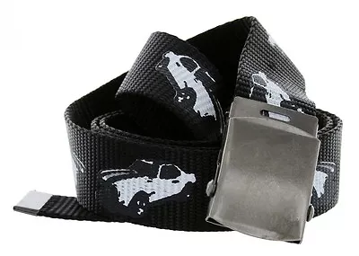 Muscle Car Canvas Web Fabric Belt With Metal Military Buckle Fits Up To 48  • $9.95