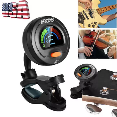 Electric Digital Guitar Tuner LCD Clip-on Chromatic Acoustic Bass Ukulele Violin • $6.99