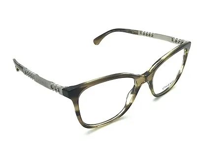 CHANEL 3343 C.1566 Women's Clear Brown Square Eyeglasses 52-17 140 NEW Rare • $590.11