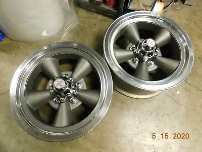 PAIR VINTAGE 14x6 TORQ-THRUST WHEELS FORD & CHEVY PATTERNS MOPAR CAMARO MUSTANG • $299.99