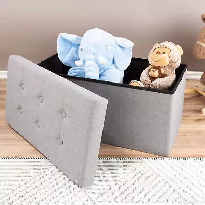 Lavish Home 30-inch Folding Storage Ottoman With Removable Bin Gray • $31.05