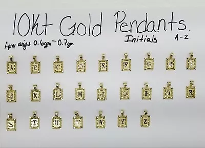 10KT Gold Initials With Frame - A To Z Pendants • $49