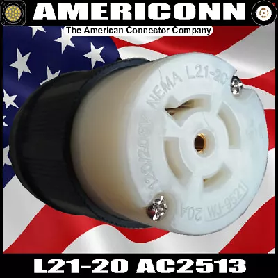 Americonn L21-20 NEMA 4pole 5wire UL 20A 250V Female Locking Connector • $10.99