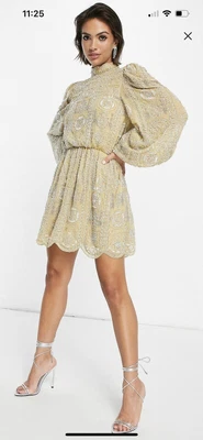 $80 • Buy ASOS EDITION  Embellished Dress Buttermilk, Size 12