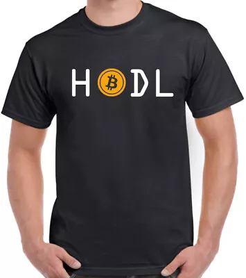 Bitcoin HODL BTC Crypto Design Mens T Shirt Custom Made Print Graphic Top NEW • $26.99