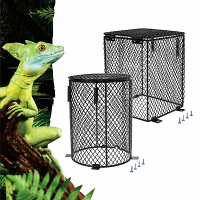 £14.94 • Buy Reptile Heater Guard Heating Bulb Lamp Enclosure Cage Protector Mesh Cover Black