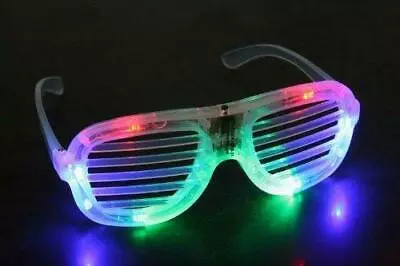 Led Shutter Shades Flashing Glasses Rave Uv Party Lmfao Clubbing Light Up • £4.45