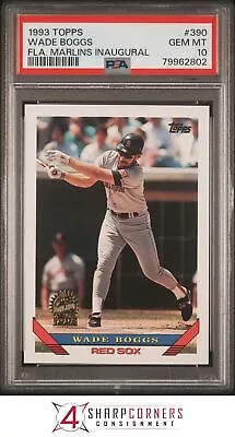 1993 Topps Marlins Inaugural #390 Wade Boggs Hof Psa 10 B3744850-802 • $47.99