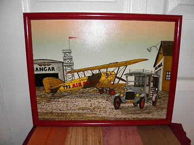 Vintage Airplane 11x16   H HARGROVE Print? On Canvas Signed Vibrant Colors • $118.84