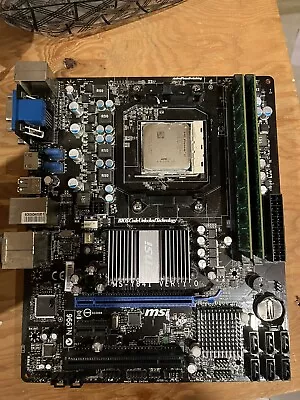 MSI 880GM-E35 Socket AM3 AMD Motherboard With Phenom 11 And 4gb Ram • $10