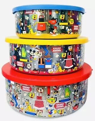 Disney Parks Kitchen Storage Containers Mickey Mouse Nesting Bowl Set Of 3 NEW • $61.95