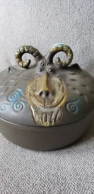RAMS HEAD  Pacific Stoneware Bennett Welsh  Covered Casserole Dish • $75
