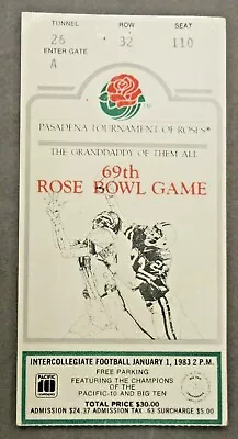 1983 ROSE BOWL Michigan Vs UCLA Illustrated Football Ticket • $29.99