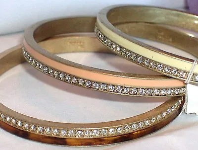 Beautiful Lia Sophia  HAMPTONS  Set Of 3 Bangle Bracelets Cut Crystals NWT • $19.08