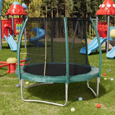6ft Trampoline Bed With Enclosure Outside Net Ladder & Anchor Kits Uk • £119.95