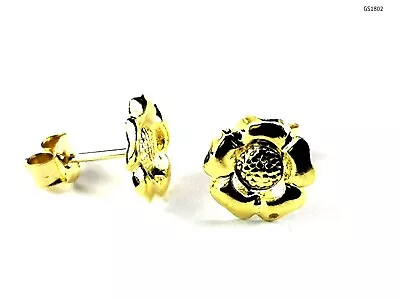 New 9ct Solid Gold Tudor Rose Stud Earrings Kids Girls Stud Gifts (GS1802) • £22.99