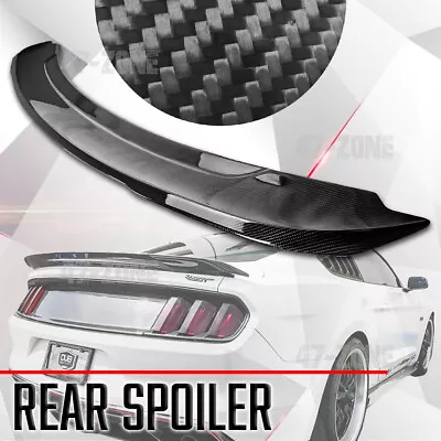 Rear Spoiler Wing Lid Gloss Black Carbon Fiber For 15-21 Ford Mustang GT350 550 • $208.99