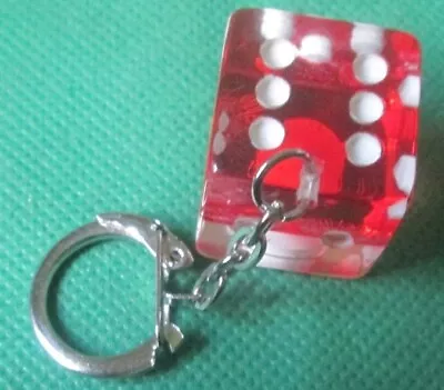 Vintage Clear/Red DICE Keyring Key Chain Keychain 1  • $11.99