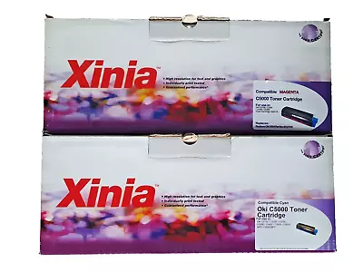 Xinia Cyan & Magenta Compatible OKI Toner C5100 C5200 C5300 C5400 C5250 C5450 • £22.49