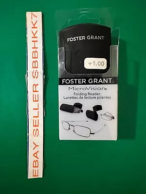 Foster Grant Gideon Micro Vision Folding Reading Glasses +1.00 Free Shipping NEW • $21.99