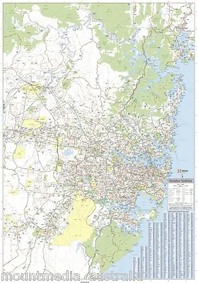 $34.90 • Buy (laminated) Map Of Greater Sydney & Region Poster (70x100cm) Wall Chart Nsw Road