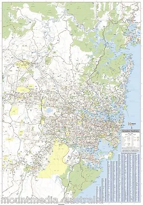 (laminated) Map Of Greater Sydney & Region Poster (70x100cm) Wall Chart Nsw Road • $14.95