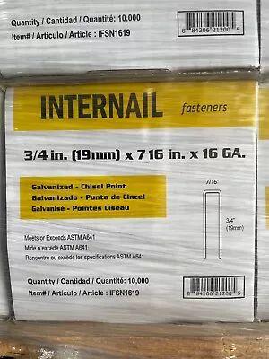 N11- 3/4  Galvanized Staples N Wire 7/16  Crown For SencoHitachi & Porter Cable • $50