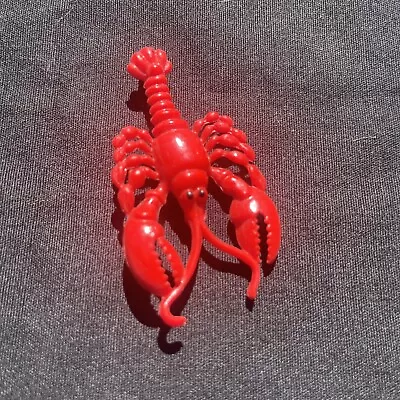 Vintage Brooch Pin Red Lobster - Plastic Vintage Jewelry • $14