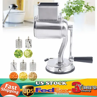 Rotary Cheese Grater Hand Drum Slicer Crank Vegetable Chopper Stainless Steel • $43.70