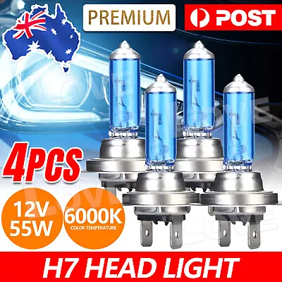 4Pcs H7 12V 55W Super White Headlight Xenon Halogen Globes Head Light Lamp 6000k • $11.85