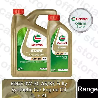 Castrol Edge 0W-30 A5/B5 Car Engine Oil Fully Synthetic 1L Or 4L • £47.99