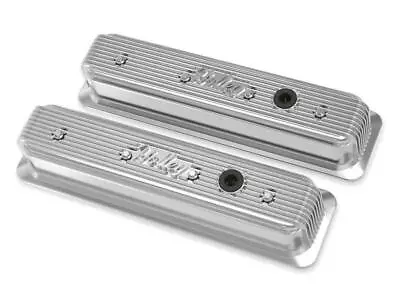 Holley Finned Valve Covers For Small Block Chevy Engines - Polished - 241-248 • $269.95