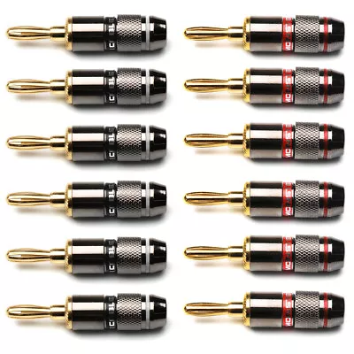 12PCS Monster 4mm Banana Plugs Gold Plated Speaker Male Wire Connector Adapter • $19.95