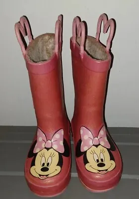 Minnie Mouse Pink Sparkly Rain Snow Boots Girls Size 7/8 Western Chief • $10