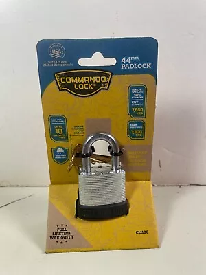 Commando Lock CL1100 Keyed Silver Padlock Boron Shackle Military Grade • $14.99