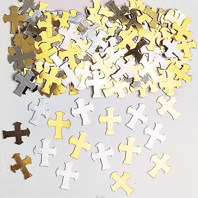 £1.89 • Buy Gold Silver Cross Holy Communion Christening Funeral Table Confetti Decorations