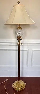Waterford Lismore Versailles Brass And Crystal Floor Lamp • $700