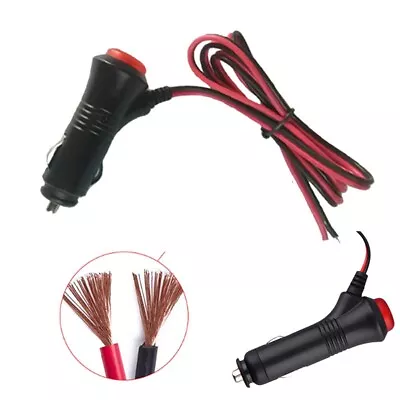 12V 24V Cigarette Lighter Male Extension Cable With Switch And Light • £10.28