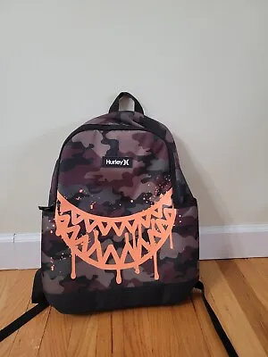 Hurley Green And Orange Camo Boys Backpack - Brand New! • $16