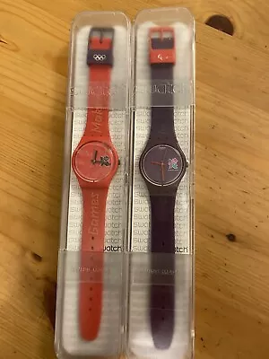 London 2012 Olympics. 2 Games Maker Swatch Watches In Original Boxes. • £60