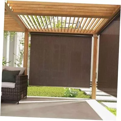  Outdoor Cordless Roller Shades 8'(W)*6'(H) MochaExterior Patio Shade With  • $128.72