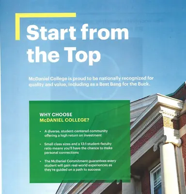 McDaniel College Print Ad McDaniel College Magazine Ad McDaniel College Ad • $12.49