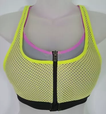 VICTORIA'S SECRET VSX Sport Knockout Zip Front Sports Bra Wireless Layered S/M  • $11.24