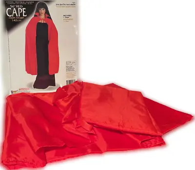 56  RED VAMPIRE CAPE Adult Magic Magicians Dracula Wizard Costume Long Collar  • $14.95
