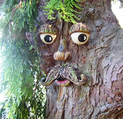 Outdoor Garden Tree Face Decoration Face Ornament For Trees Birthday Gifts • £21.99