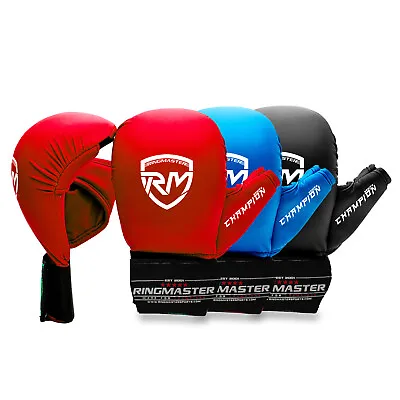 RingMaster Kids Karate Gloves With Thumb Martial Arts Point WKF Styled Sparring • £14.99